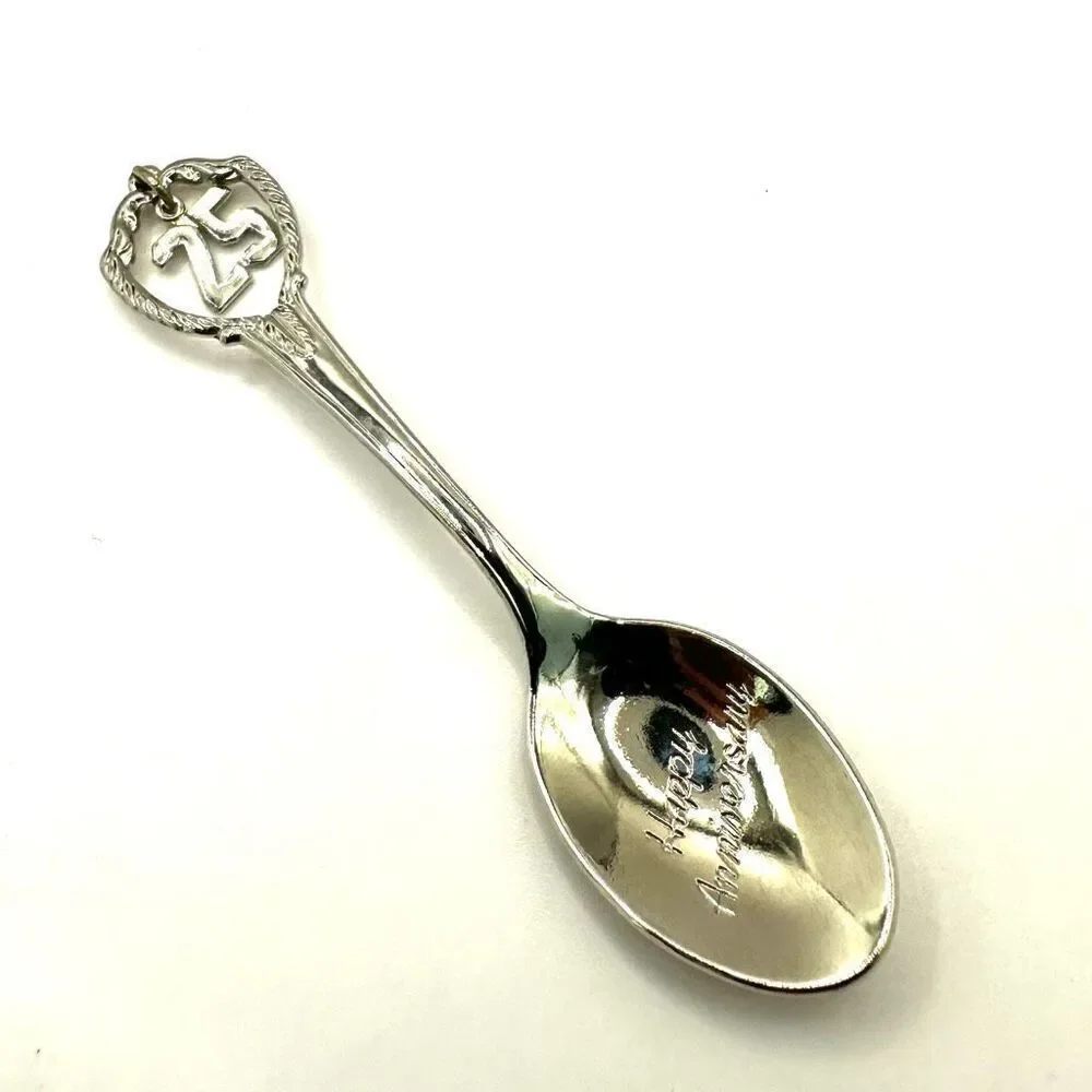 Happy 25th anniversary demitasse collector spoon